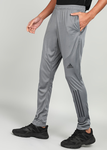 ADIDAS Striped Men Grey Track Pants