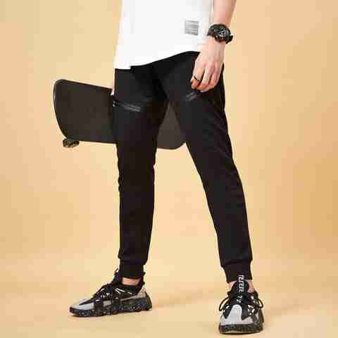 Street 808 by Pantaloons Solid Men Black Track Pants - Buy