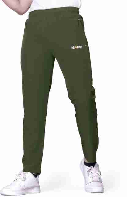 Krivox Solid Men Dark Green Track Pants - Buy Krivox Solid Men