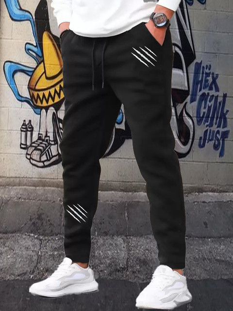 PKB garments Printed Men Black Track Pants