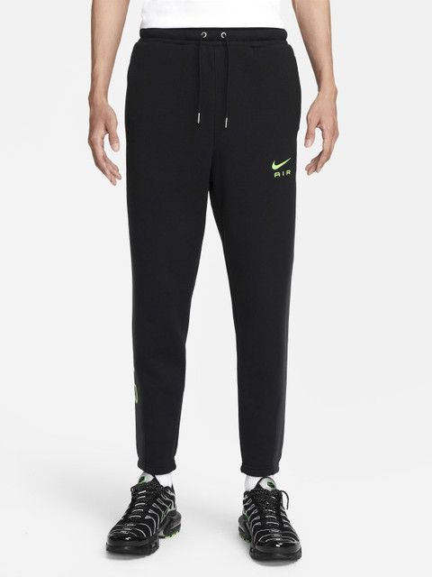 NIKE Sportswear Air French Terry Solid Men Black Track Pants