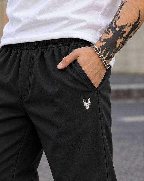 N AND J Men Solid Black Track Pants - Image 7