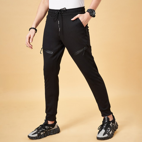 Street 808 by Pantaloons Solid Men Black Track Pants - Buy