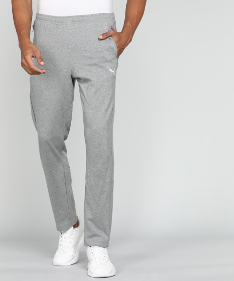 PUMA Zippered Jersey Sweatpants Solid Men Grey Track Pants Buy