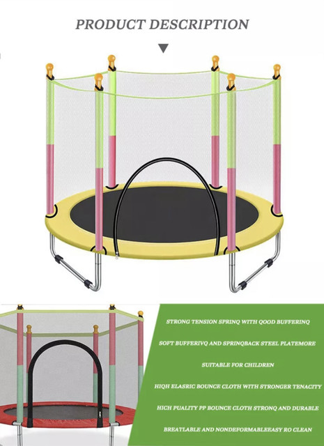 MeShear 55'' Trampoline for kids with U Shaped legs, Safety net