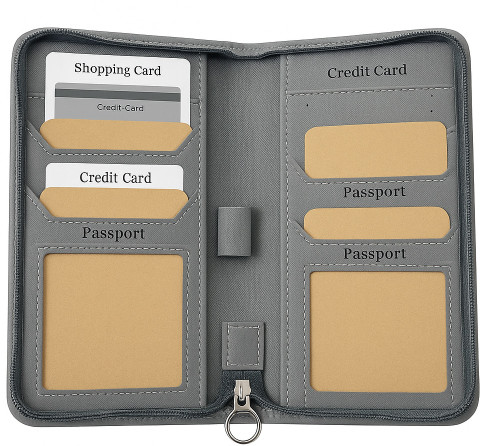 kittu 4#Passport Holder, Mini Cards Holder and Currency Wallet - Main Image