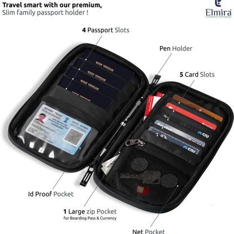 Elmira Polyester Passport Cover Bag Wallet for Travel Document