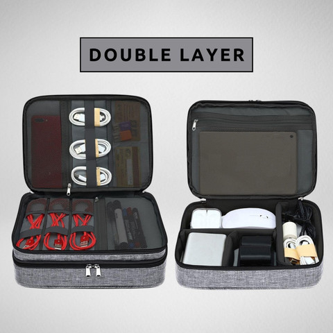 Aliens Double Layer Gadget Travel Tech Organizer Case Bag Pouch