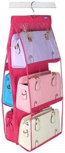LAVNIK Hanging Handbag Organizer Dust Proof Storage Holder Bag Wardrobe  Closet for Purse Clutch with Larger Pockets for Organizing and Storing  Women