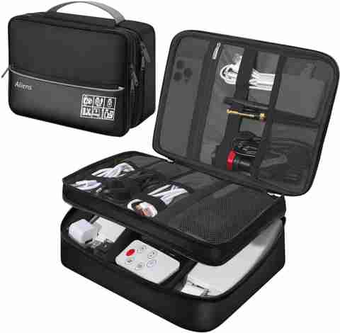 Aliens Double Layer Gadget Travel Tech Organizer Case Bag for