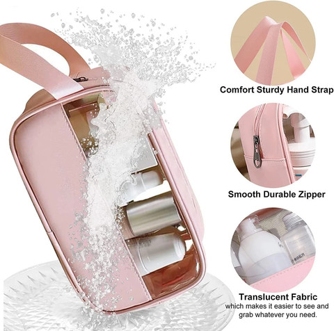 PAGALY Clear Transparent Makeup Pouch Set, Cosmetic Organizer Bag