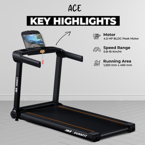 Durafit Ace BLDC Peak 120Kg User Weight 16km Speed