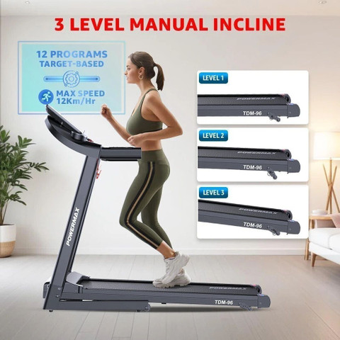 Powermax Fitness TDM-96 (4HP Peak) Motorized Foldable Running