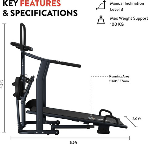Exercise Equipment In Manual Treadmill FITKIT By Cultsport FT801