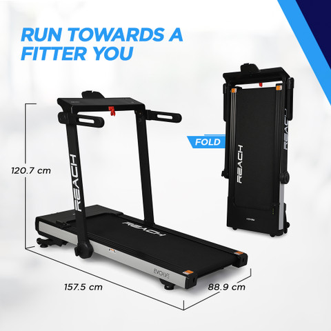 Reach Evolve Auto Incline Motorized Automatic Treadmill Running Machine  HP Peak Motor Extra Cushioned Treadmill Treadmill (Max Weight:100 kg)
