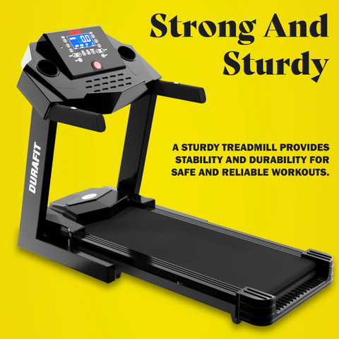 Durafit Heavy-Hike (Peak HP) Motorized Foldable with Auto-Incline  Treadmill (Max Weight:120 kg)