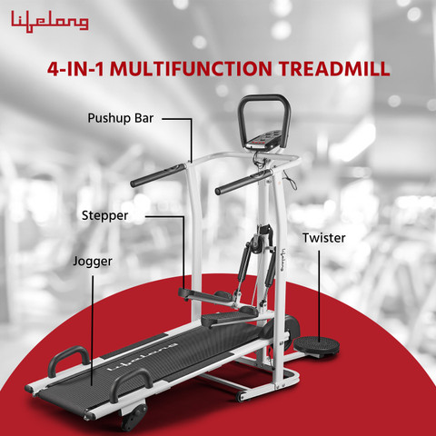 Lifelong LLTM144 Fit Pro in Multifunction Manual for Home use Treadmill  (Max Weight:120 kg)