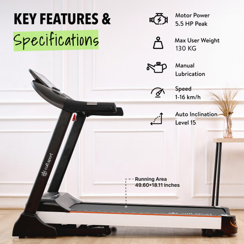 Cult SmartrunCarson Peak Max Weight:130kg, Auto Incline For