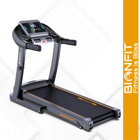 BIONFIT CARDIO-X4 Running Machine for Home Gym Foldable, MP3, HP Peak  Motorized Treadmill (Max Weight:100 kg)