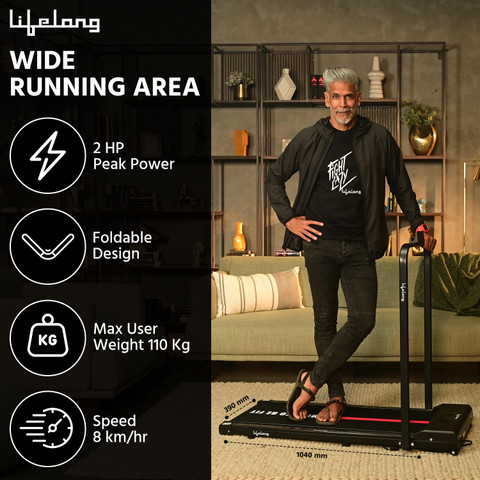 Lifelong LLTM162 Fit Pro HP Peak DC Motorized Treadmill (Max Weight:110  kg)