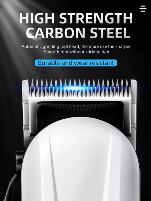 RACCOON 809A Professional Salon Hair Clipper & Beard Best Trimmer Fully Waterproof Trimmer 180 min Runtime 5 Length Settings (White) - Image 6