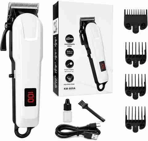 RACCOON 809A Professional Salon Hair Clipper & Beard Best Trimmer Fully Waterproof Trimmer 180 min Runtime 5 Length Settings (White) - Image 5