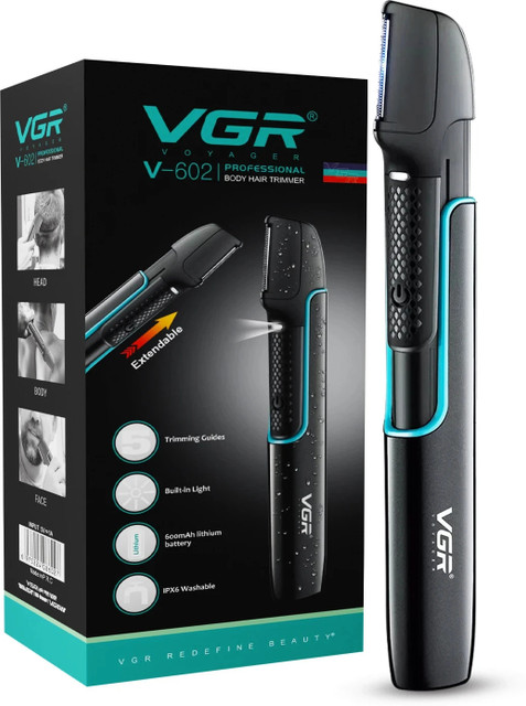 VGR V-602 Professional Body Hair Trimmer with Built-in Light