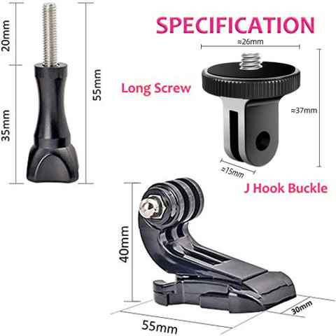 TECHYSPOT J-Hook Buckle Mount, Tripod Mount Adapter, Screw Combo