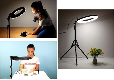 FKU BD-460 Ring Light 46CM Feet Tripod Stand 55W LED Ring