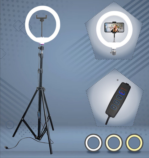 SHINEON 10 Big LED Ring Light with Ft Tripod Stand mobile