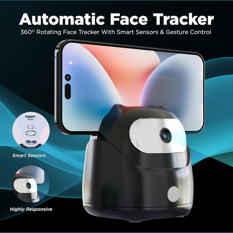 NEWDRU AI Auto Face Tracking Tripod 360° Rotation Mobile Stand