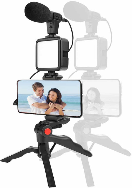 Mobtude Vlogging Kit Youtuber Accessories for Mobile with Light