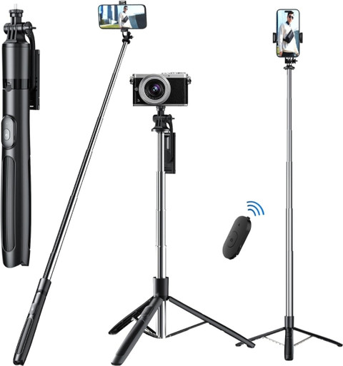 fire turtle 7Ft Bluetooth Tripod Stand for Mobile, GoPro Cameras Vlog  Travel Ready Tripod