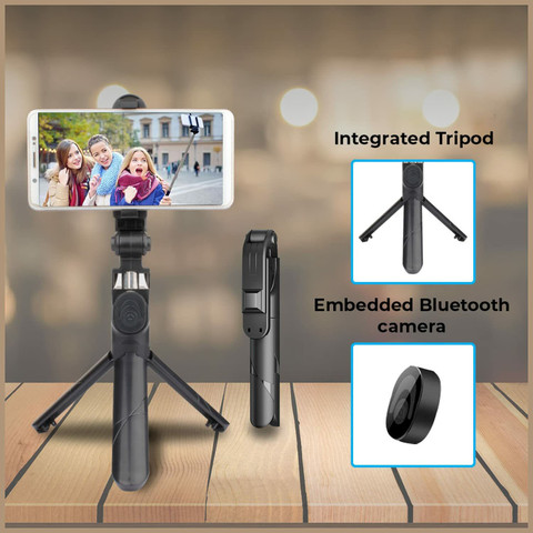 MOOZMOB Bluetooth Selfie Stick Tripod with Bluetooth Remote for  Video Recording Bluetooth Selfie Stick