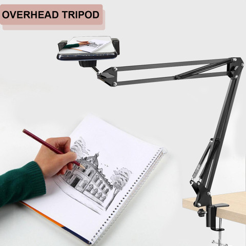 ZOKMOB Mobile Tablet Tripod Camera Stand with 360Rotation for Overhead  Video shooting Tripod, Tripod Clamp, Tripod Bracket, Tripod Ball Head