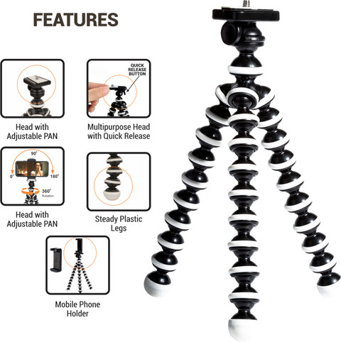 DIGITEK DTR 250 GT Gorilla/Mini 24 CM Flexible Tripod for Mobile Action  Camera Tripod
