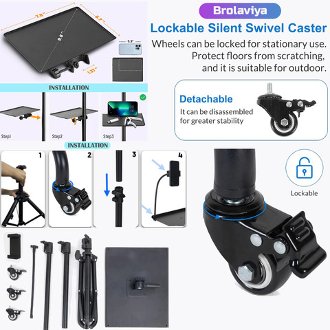 BROLAVIYA Projector Tripod Stand, Laptop Stand, For Office, Home