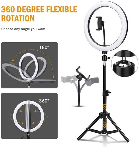 NAFA Feet Light-Weight Tripod Stand and 10 Inch LED Ring Light with  Color Modes Tripod, Tripod Clamp
