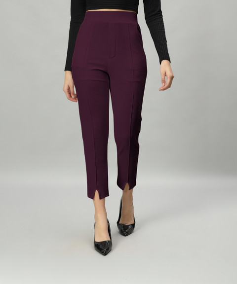 WUXI Regular Fit Women Purple Trousers Buy WUXI Regular Fit