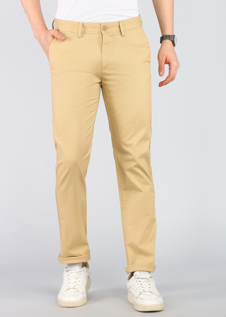 PETER ENGLAND Regular Fit Men Khaki Trousers