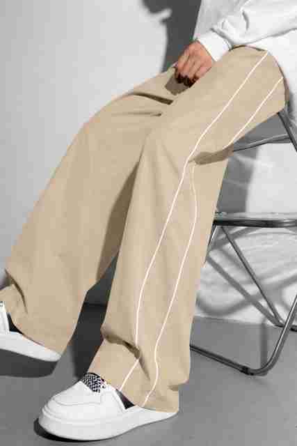 RC FASHION Men Striped Beige Track Pants - Image 5