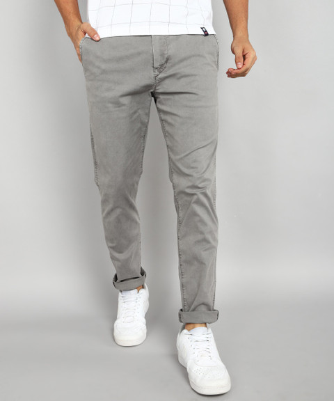 American Eagle Outfitters Slim Fit Men Grey Trousers Buy