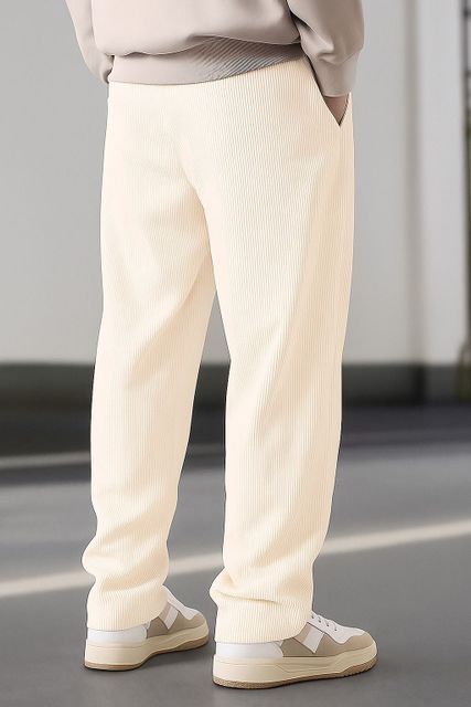 Fabflee Men Regular Fit White Cotton Blend Trousers - Image 6