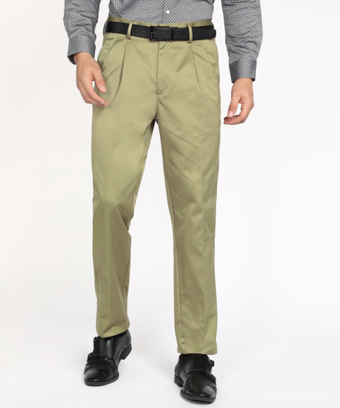 PETER ENGLAND Regular Fit Men Cream Trousers Buy PETER ENGLAND