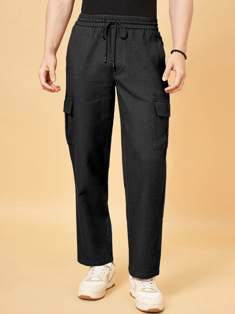 INDICLUB Loose Fit Men Black Trousers