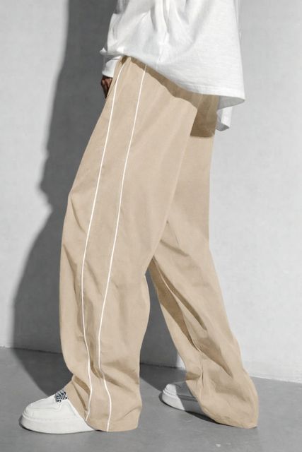 RC FASHION Men Striped Beige Track Pants - Image 6