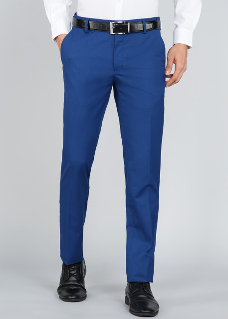 PETER ENGLAND Regular Fit Men Blue Trousers