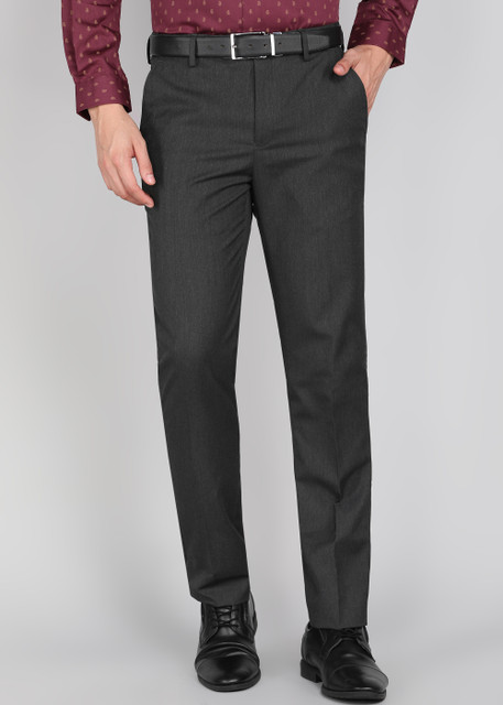 PETER ENGLAND Slim Fit Men Grey Trousers