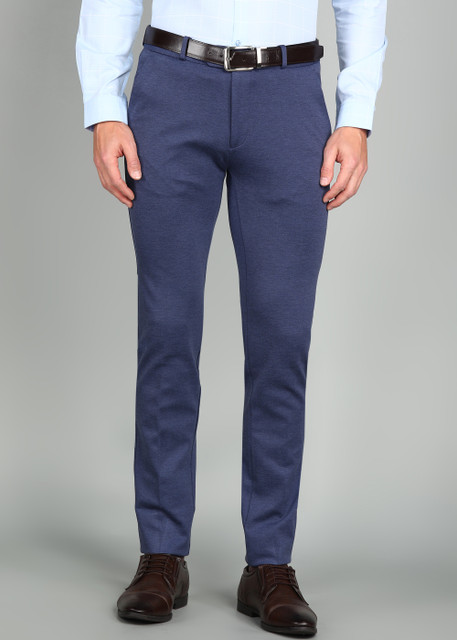 PETER ENGLAND Slim Fit Men Light Blue Trousers Buy PETER ENGLAND