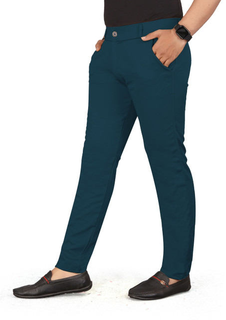 Zonoti Straight Fit Men Dark Blue Trousers - Buy Zonoti Straight Fit Men  Dark Blue Trousers Online at Best Prices in India | Flipkart.com